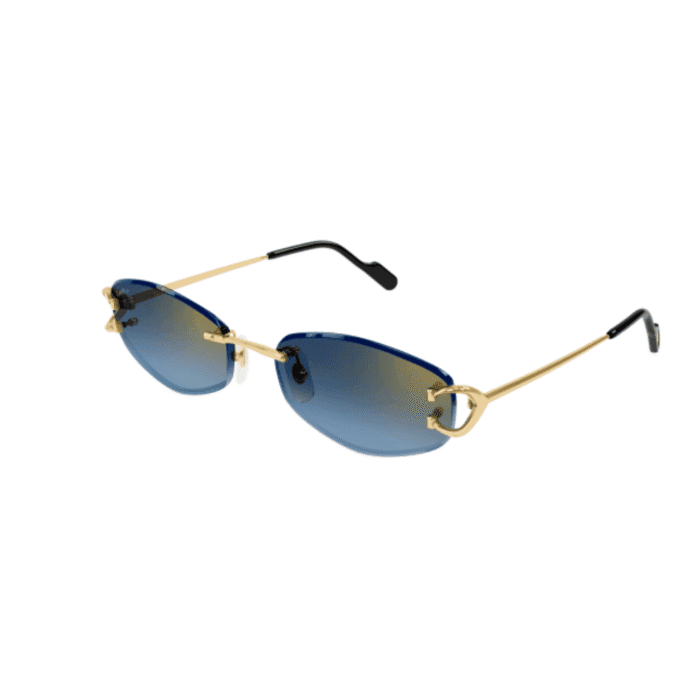 Cartier CT0467S-002 gold blue Occhiali Da Sole – Cartier – 843023175757