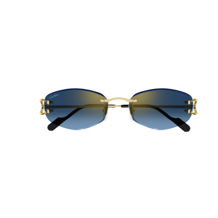 Cartier CT0467S-002 gold blue Occhiali Da Sole – Cartier – 843023175757