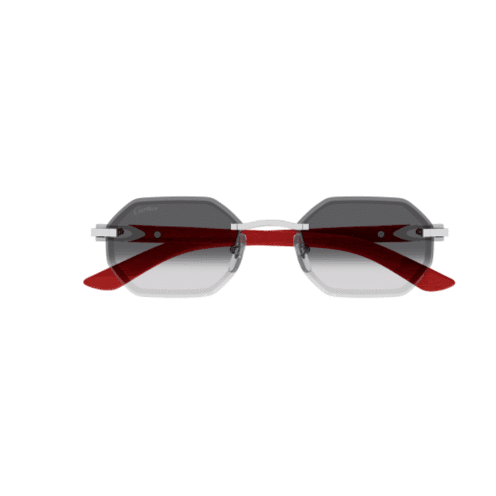 Cartier CT0439S-005 silver red Occhiali Da Sole – Cartier – 843023181673