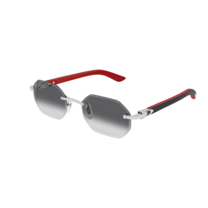 Cartier CT0439S-005 silver red Occhiali Da Sole – Cartier – 843023181673