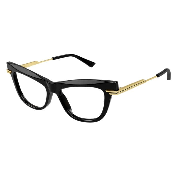 Bottega Veneta BV1266O 001 black gold transparen Occhiali da vista – Bottega Veneta – 889652448626