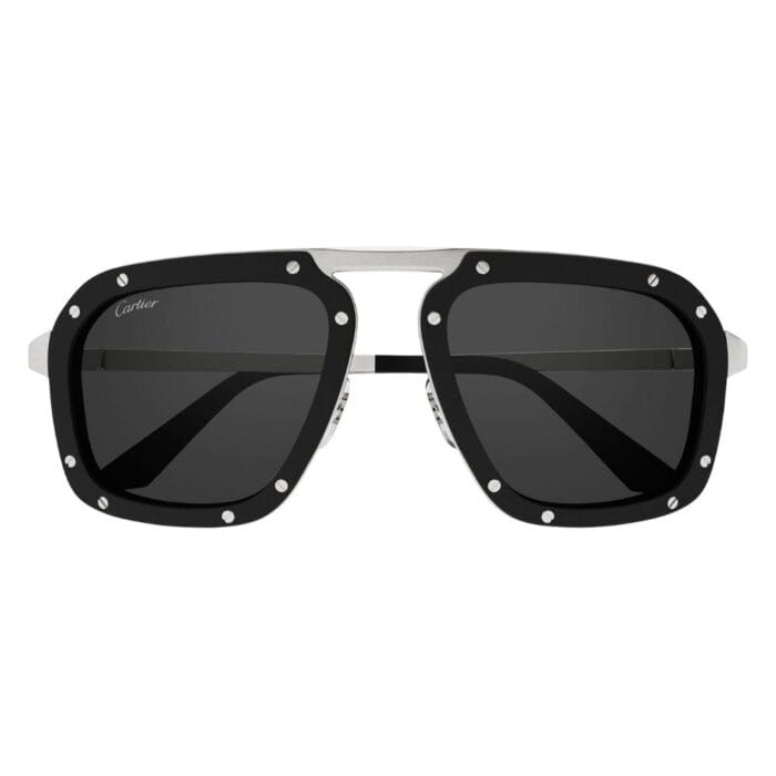 Cartier CT0573S 001 black silver smoke Occhiali da Sole – Cartier – 843023184247