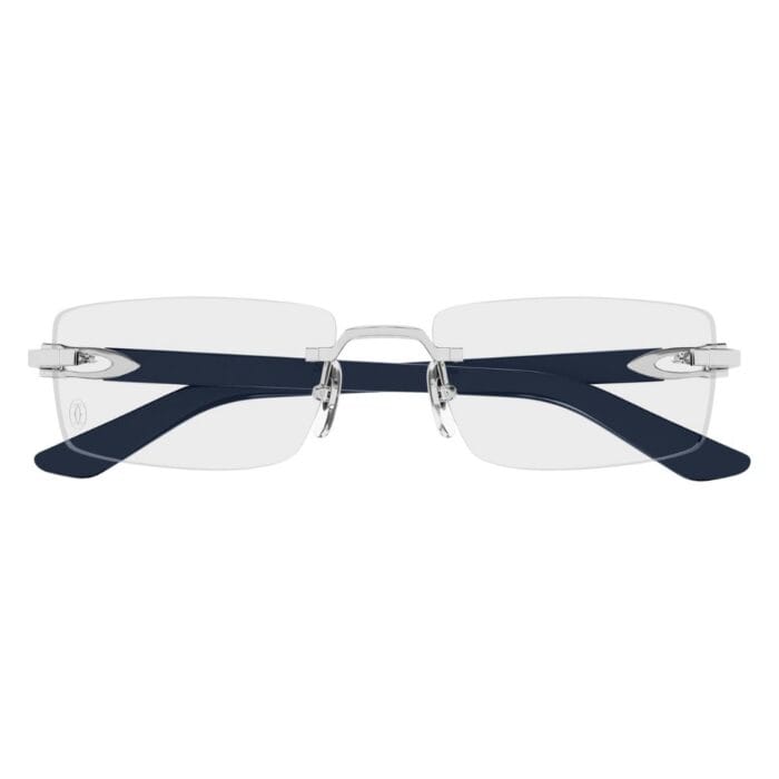 Cartier CT0581O 004 silver blue transpare Occhiali da Sole – Cartier – 843023183943
