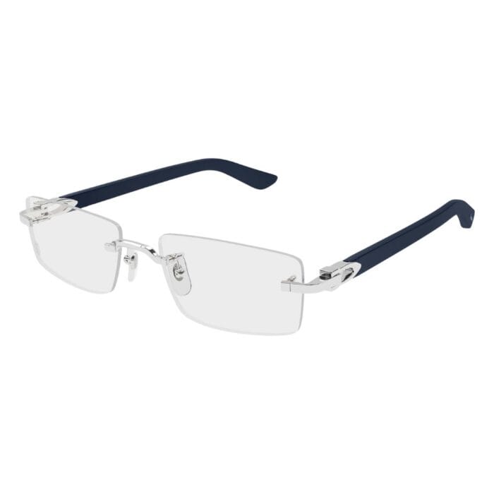 Cartier CT0581O 004 silver blue transpare Occhiali da Sole – Cartier – 843023183943